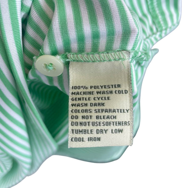 Donald Ross Mens Green Stripe Polo Shirt Classic Fit Lightweight Breathable New
