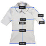 J.Crew Womens Light Blue Ribbe Polo Shirt  Short Sleeve Button Front Sz XS