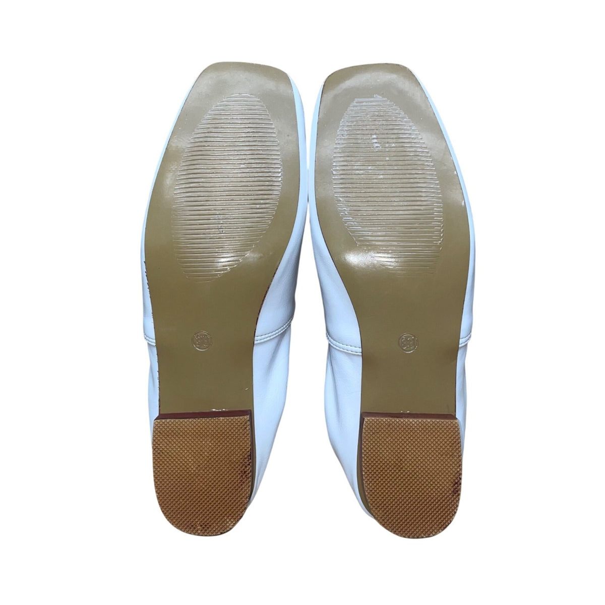 Zrshenmids Women’s White Leather Cut-Out Slip-On Square Toe Loafers Size 38