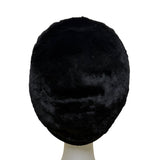 Saks Fifth Avenue 1960s Womens Black Faux Fur Cloche Hat With Bow Red Lining