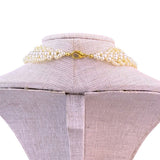 Multi-Strand Faux Pearl Gold-Tone Bib Necklace Womens Jewelry Elegant