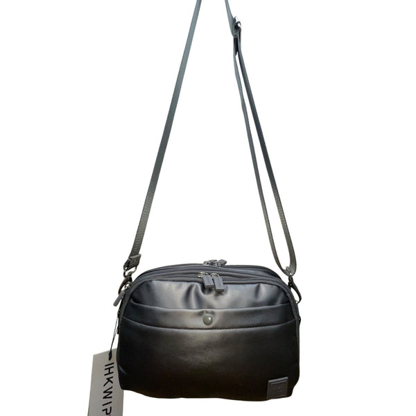 IHKWIP Unisex Black Nylon Adjustable Strap Convertible Crossbody Bag
