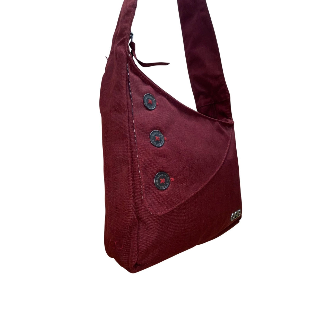 Ogio Women’s Burgundy Modern Button Accent Multiple Compartments Crossbody Bag