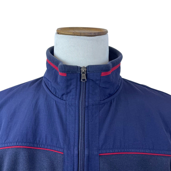 Tommy Hilfiger Mens Navy Full Zip Mock Neck Track Jacket Red Accents XL
