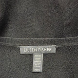 Eileen Fisher Womens Black Sheer Open Cardigan & Silk Dress Set Sz M
