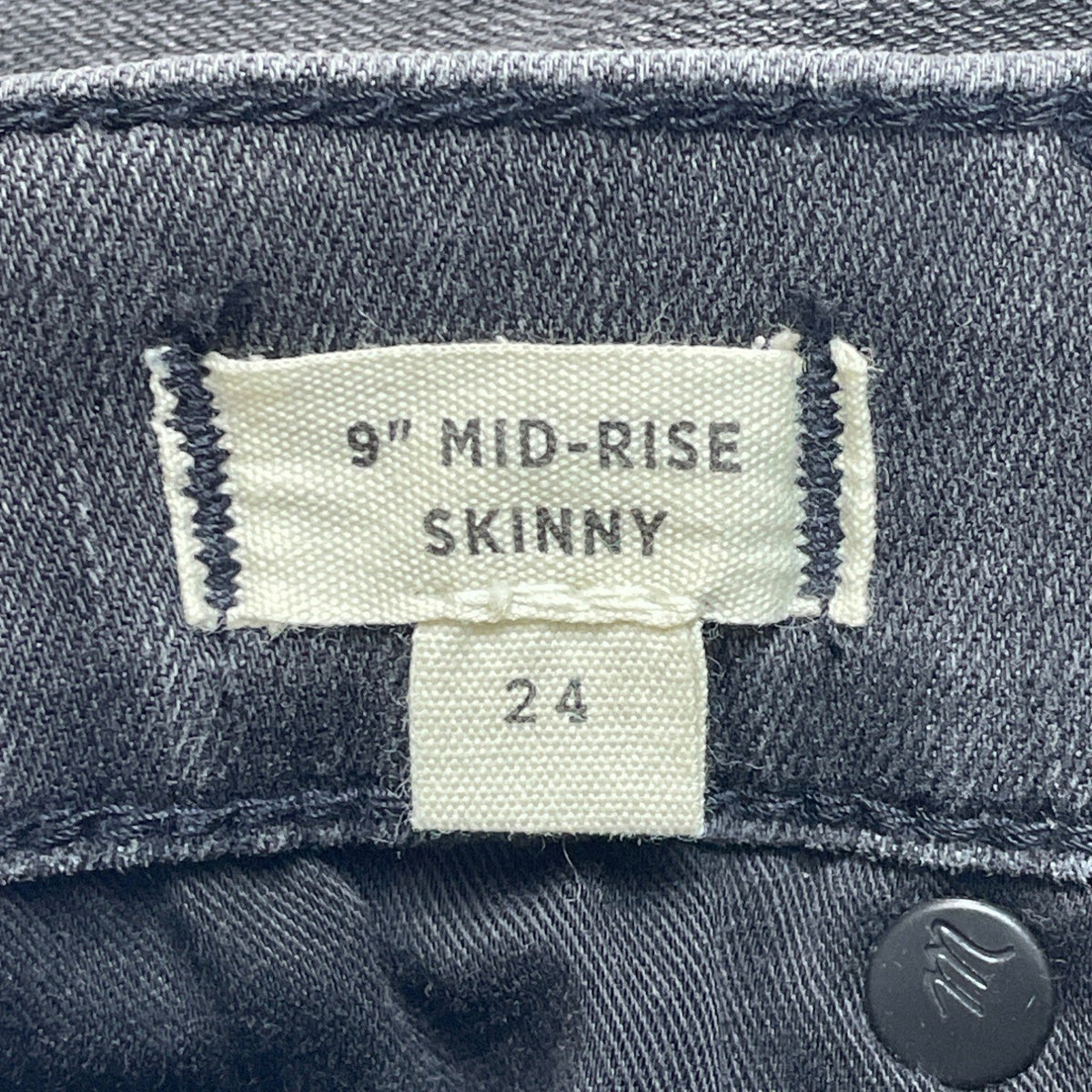 Madewell Womens  Mid-Rise Skinny Jeans Distressed Denim Frayed Hem  Sz 24- New