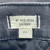 Madewell Womens  Mid-Rise Skinny Jeans Distressed Denim Frayed Hem  Sz 24- New