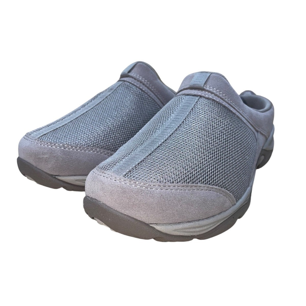 Easy Spirit Women’s Gray Slip-On Mesh & Suede Ezcool Comfort Clogs Size 10