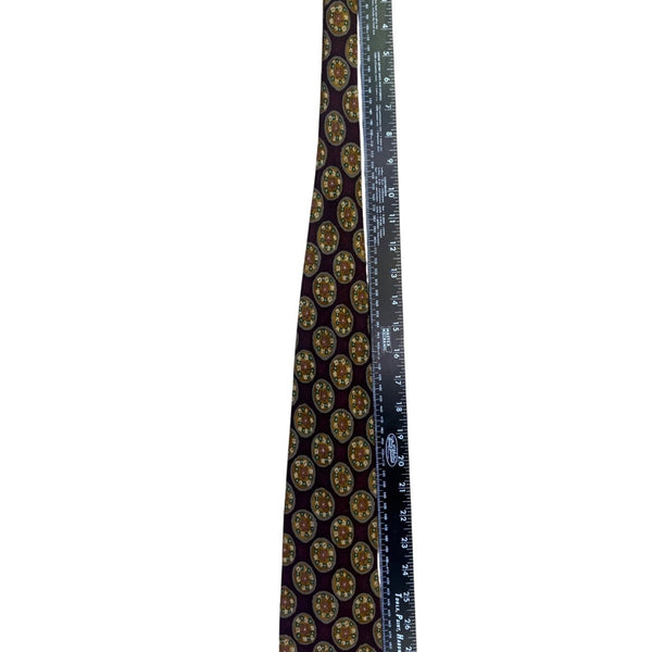 Omaggio By Robert Talbott Mens Purple Silk Floral Pattern Necktie Italy Design N