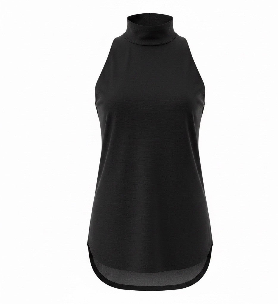 Cos Womens Black Sleeveless Mock Turtleneck Top Comfortable Fit Size S