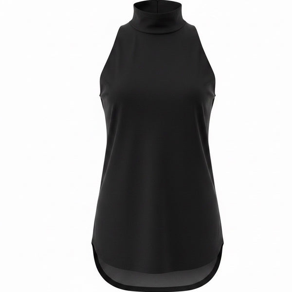 Cos Womens Black Sleeveless Mock Turtleneck Top Comfortable Fit Size S