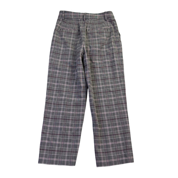 Express Womens Gray Plaid Editor Dress Pants Slim Fit Ankle Length Size 2S