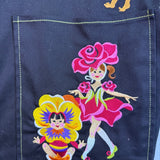 Bob Mackie Womens Black Floral Embroidered Jacket 