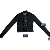 Lululemon Women Black Nylon Blend Ribbed Long Sleeve Open Back Cropped Top Sz M