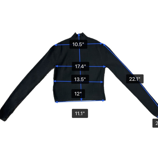 Lululemon Women Black Nylon Blend Ribbed Long Sleeve Open Back Cropped Top Sz M