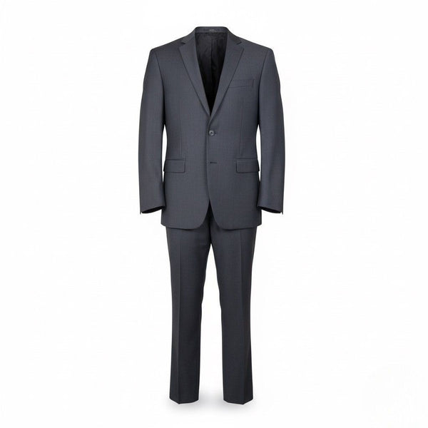 Mens Black Two-Piece Suit Dress Jacket & Pants Slim Fit Size 36
