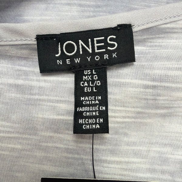 Jones New York Womens Light Gray Casual Pocket Tee Size L