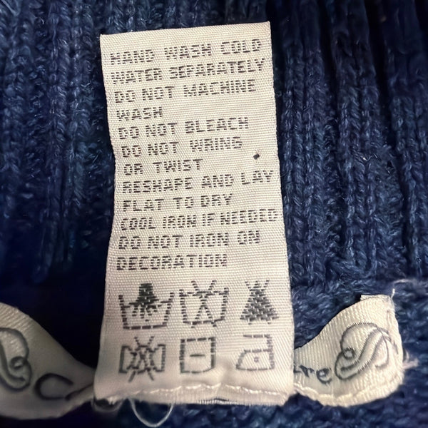 Carly St. Claire Womens Blue Cotton Ramie Embellished Cardigan Sweater Size PXL
