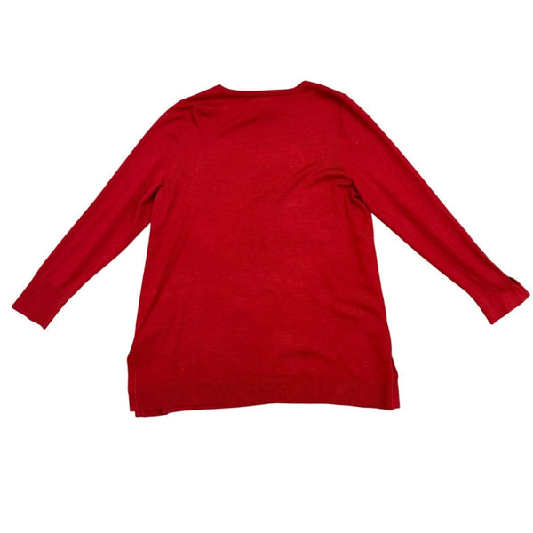 Chicos Womens Red Pullover Long Sleeve Sweater Size L