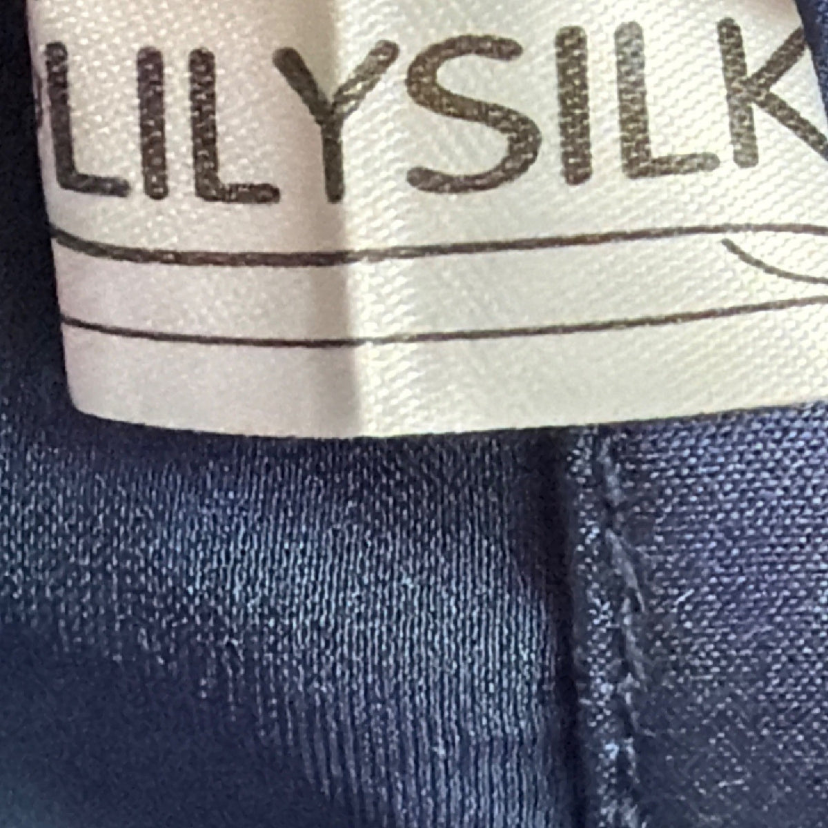 LILYSILK Womens Navy Blue Silk Long Sleeve Blouse With Tie Neck Detail Size M