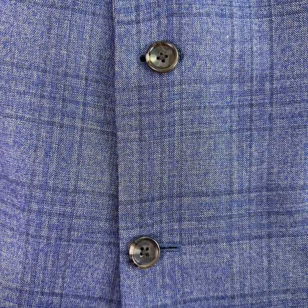 Jos. A. Bank Mens Blue Wool Plaid Suit Jacket Reserve Collection Size 43R
