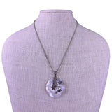 Vintage ATI Silver 925 Womens White Mother Of Pearl Floral Pendant Necklace