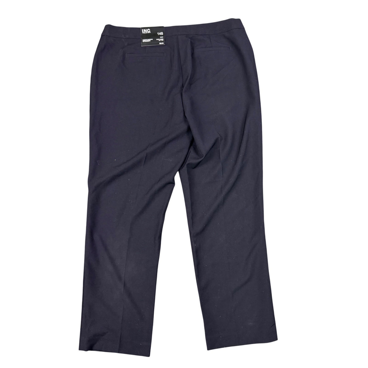 I.N.C. Womens Black Recycled Straight-Leg Pants Size 14S