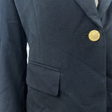 The Base Women's Black Blazer Gold Button Detail