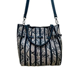 Salon De Ruban Women’s Black & Beige Snake Print Adjustable Strap Tote Bag