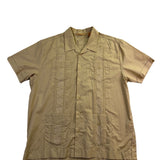 The Havanera Co Mens Beige Guayabera Shirt With Embroidery Size XL