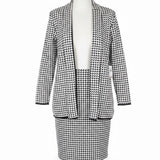 Philosophy Womens Black & White Knit Cardigan & Skirt Set Size 14