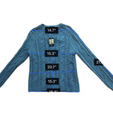 Izod Ladies Blue Cable Knit V-Neck Sweater Lightweight Casual Fit Sz S - New