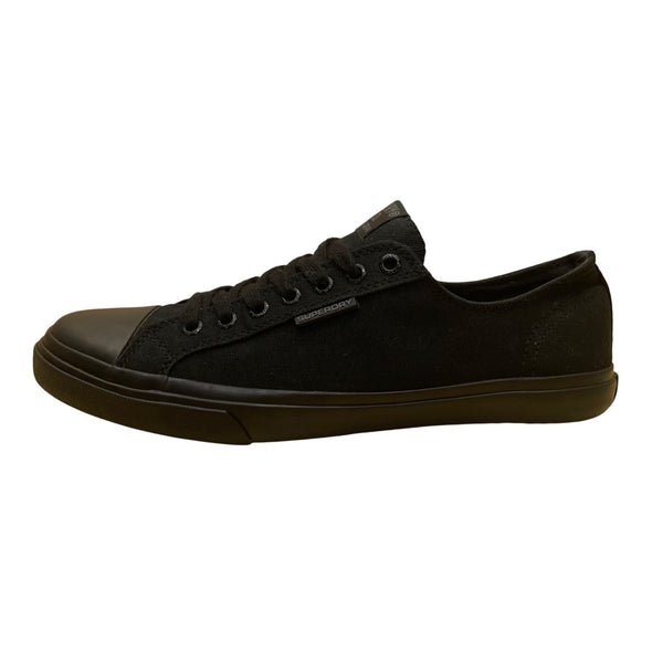 Superdry Men’s Black Canvas Rubber Toe Low Top No.01 Flat Sneakers Size 10