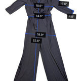 Chicos Womens Black Faux-Wrap Tie-Belt Jumpsuit Size 2 (12/14 )