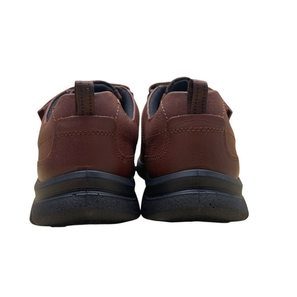 Hotter Men’s Brown Leather Dual-Fit Adhesive Strap Energise Casual Shoes Size 12