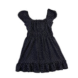 Asos Womens Black White Polka Dot Short-Sleeve Smocked Mini Dress Size 10