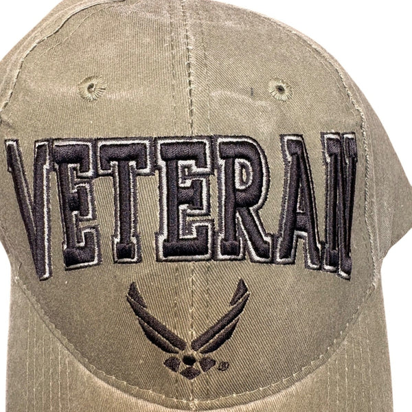 Extreme Embroidery Mens Olive  Air Force Veteran Cap & Lanyard Set Adjustable