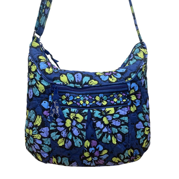 Vera Bradley Women’s Blue Quilted Floral Adjustable Strap Shoulder Tote Bag