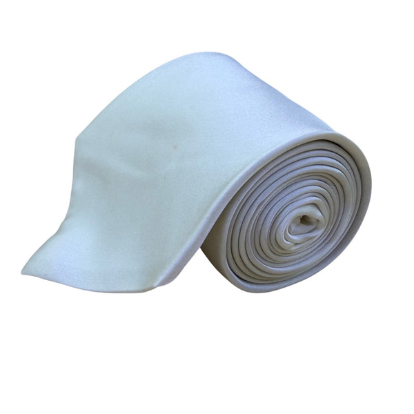 Jonathan Wachtel Mens White 100% Silk Necktie Elegant Formal Wear Accessory