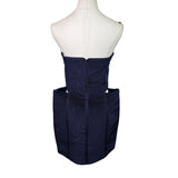 Hannah Marshall  Navy Silk Strapless Mini Bustier Dress Elegant & Fitted Sz 6