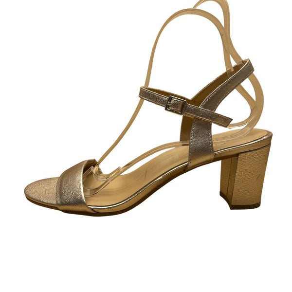 Naturalizer Women’s Gold Metallic Adjustable Block Heel Bristol Sandals Size 12M