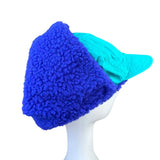 Columbia Mens Purple/Teal Shearling-Lined Winter Trapper Hat Fold-Up Earflaps