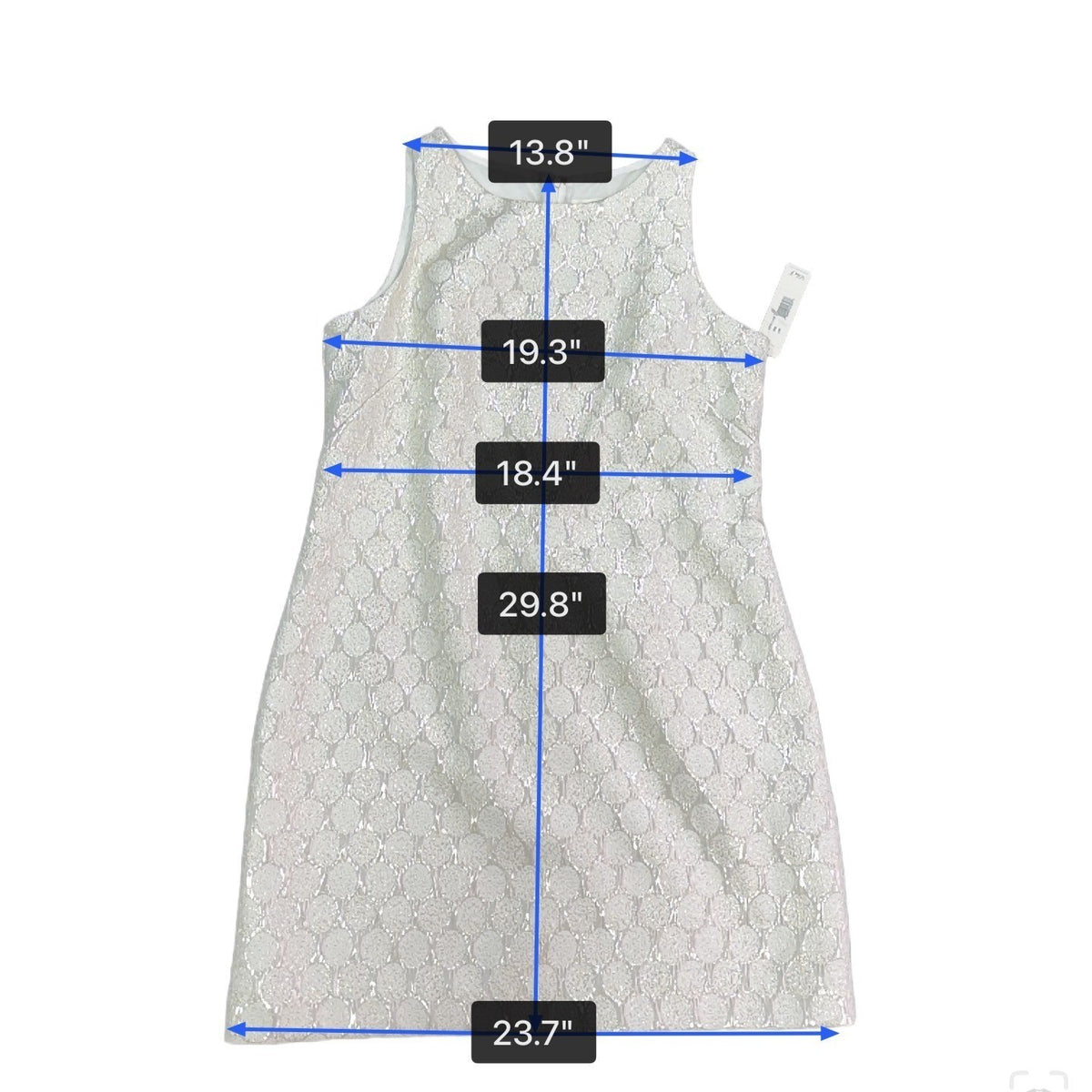 Eliza J Womens Silver Polka Dot Sleeveless Cocktail Dress Metallic Blend Size14P