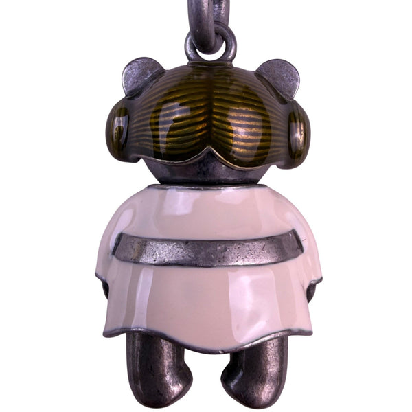 Coach X Star Wars Silver Tone Princess Leia Bear Keychain Charm With Pouch