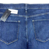 Womens Mid-Rise Dark Blue Skinny Jeans New