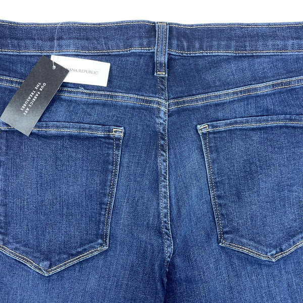 Womens Mid-Rise Dark Blue Skinny Jeans New