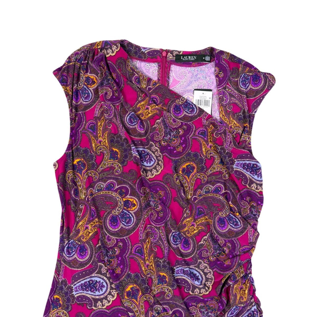 Lauren Ralph Lauren Womens Purple Paisley Sleeveless Dress Size 18