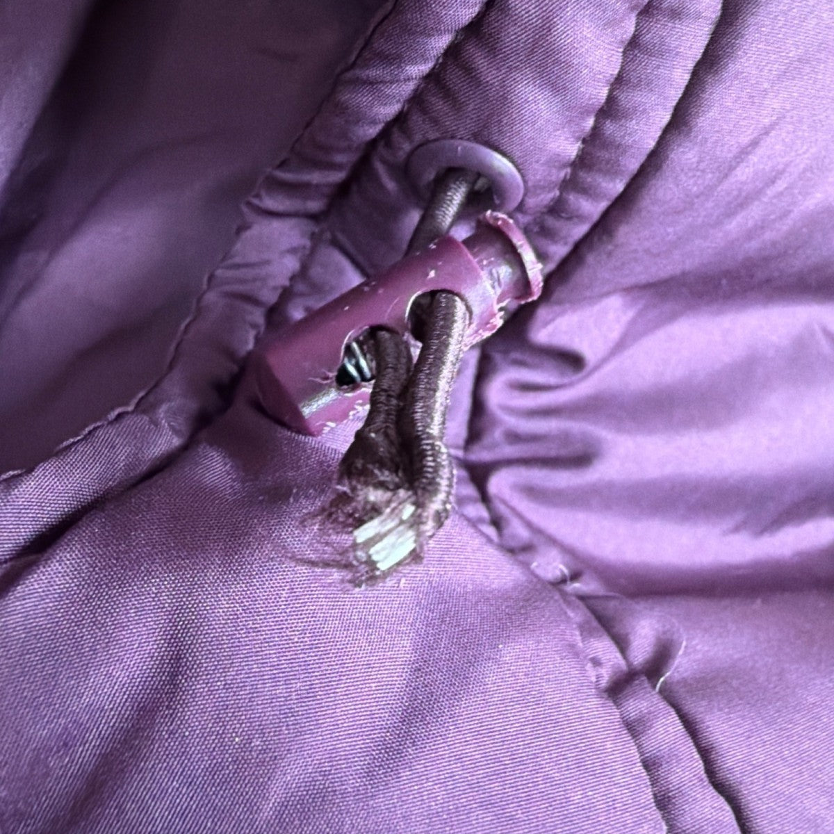U.S. Polo Assn. Womens Purple Puffer Jacket With Hood Large Zippered