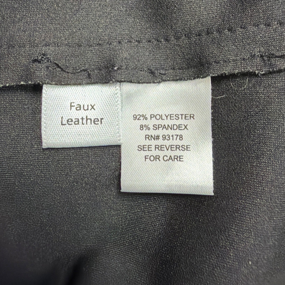 Truth Women Black Faux Leather Button-Down Shirt With Pockets Sz Small 