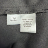 Truth Women Black Faux Leather Button-Down Shirt With Pockets Sz Small 